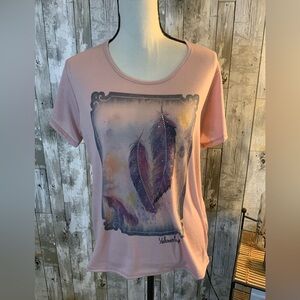 Beautiful feather southwestern style shirt with bedazzling.,NWT